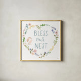 Spring Sentiments VII on White by Jenaya Jackson. Shown in a natural wood glass frame for a timeless modern aesthetic. Available as an archival giclee rolled canvas, fine art paper, or poster print. SKU 47255a.