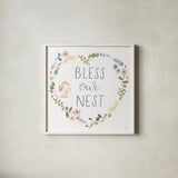 Spring Sentiments VII on White by Jenaya Jackson. Shown in a crisp white glass frame for a clean and minimalist style. Available as an archival giclee rolled canvas, fine art paper, or poster print. SKU 47255a.