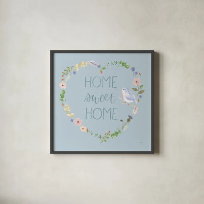 Spring Sentiments VIII by Jenaya Jackson. Shown in a sleek black glass frame for a contemporary gallery look. Available as an archival giclee rolled canvas, fine art paper, or poster print. SKU 44439a.