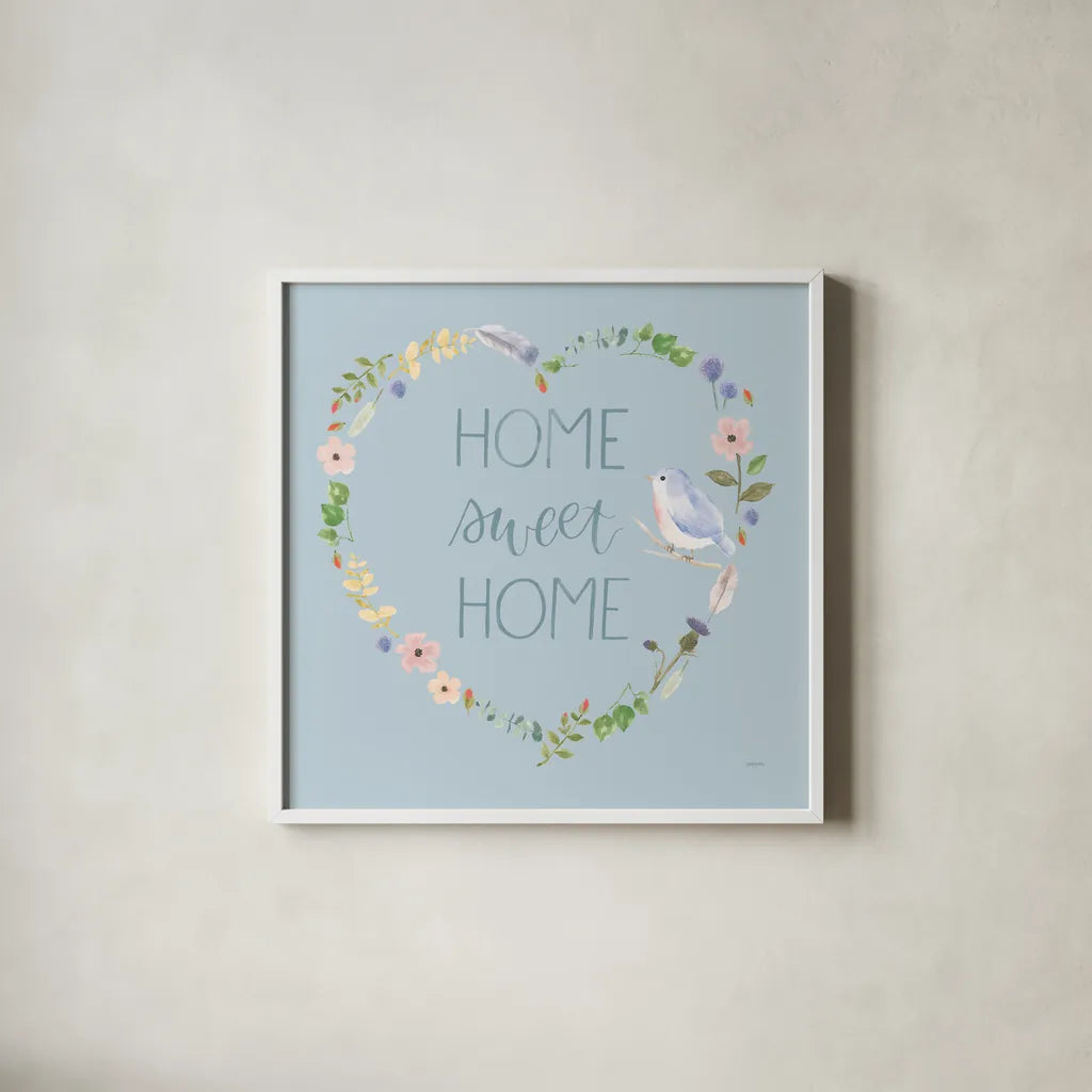 Spring Sentiments VIII by Jenaya Jackson. Shown in a crisp white glass frame for a clean and minimalist style. Available as an archival giclee rolled canvas, fine art paper, or poster print. SKU 44439a.