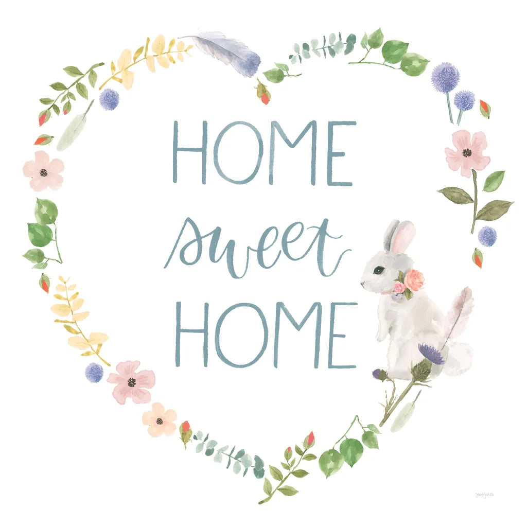 Spring Sentiments VIII Bunny White by Jenaya Jackson. SKU 45141a. Archival Giclee Fine art print for wall decor.