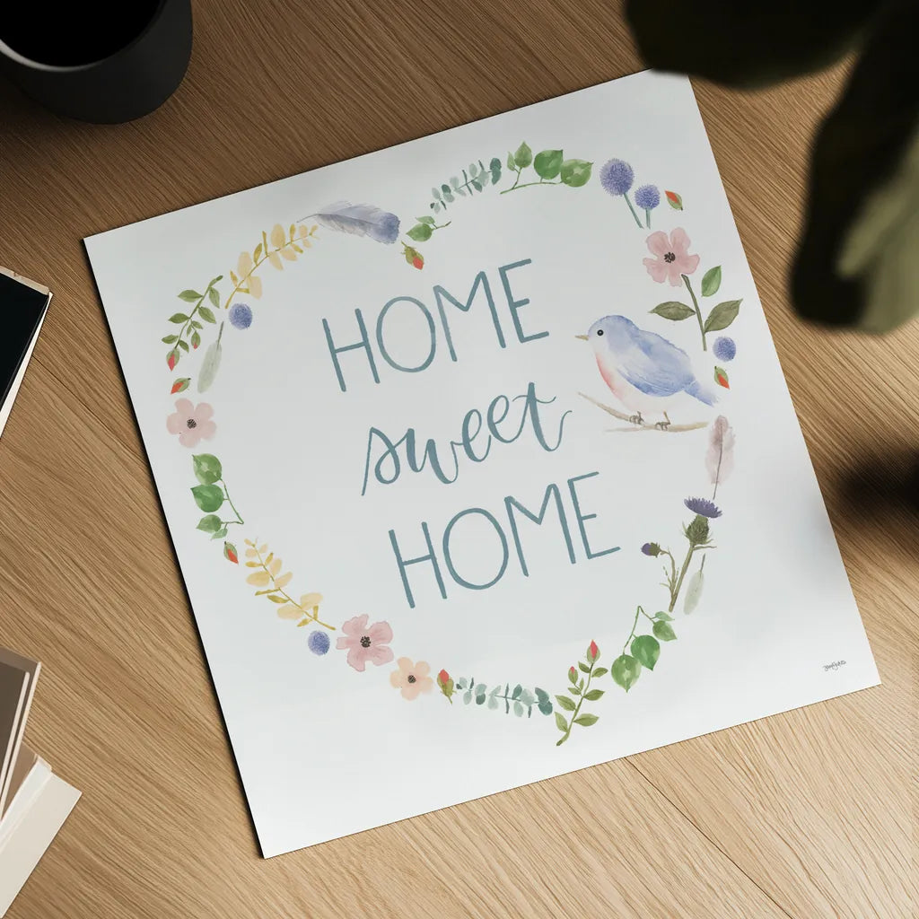 Spring Sentiments VIII on White by Jenaya Jackson. Shown as a detailed flat fine art print, highlighting archival giclee quality. Available as an archival giclee rolled canvas, fine art paper, or poster print. SKU 47256a.