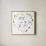 Spring Sentiments VIII on White by Jenaya Jackson. Shown in a natural wood glass frame for a timeless modern aesthetic. Available as an archival giclee rolled canvas, fine art paper, or poster print. SKU 47256a.