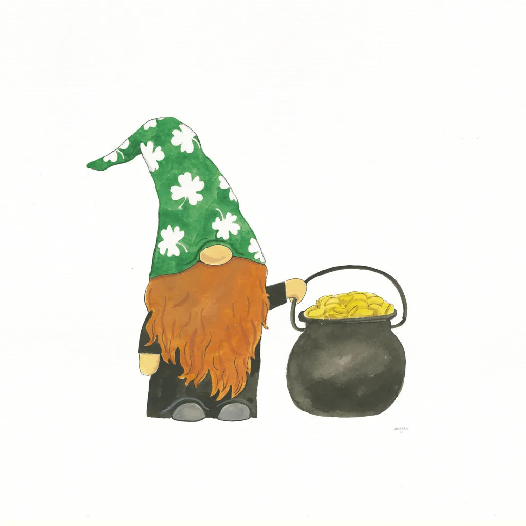 St Patricks Day Gnomes I by Jenaya Jackson. SKU 71271a. Archival Giclee Fine art print for wall decor.