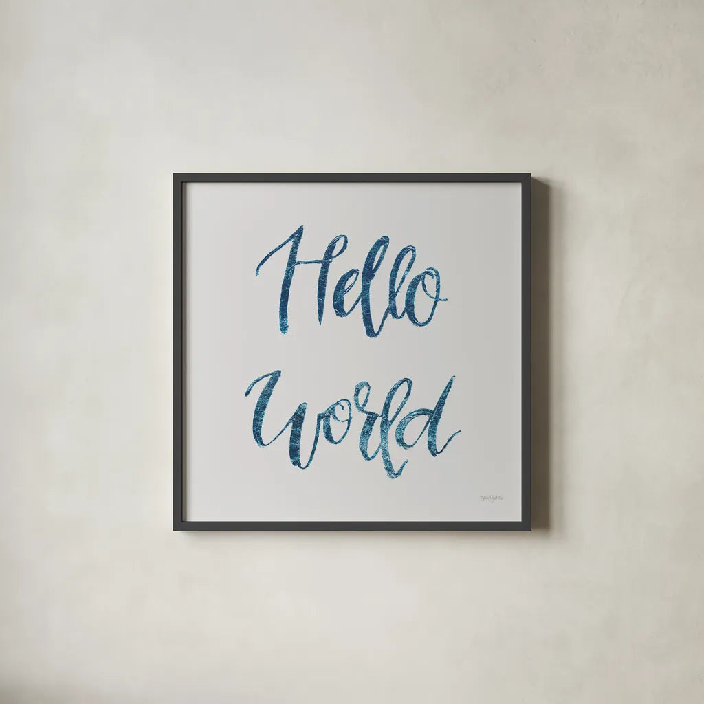 Sweet Baby Boy I Grey Sq by Jenaya Jackson. Shown in a sleek black glass frame for a contemporary gallery look. Available as an archival giclee rolled canvas, fine art paper, or poster print. SKU 37314a.