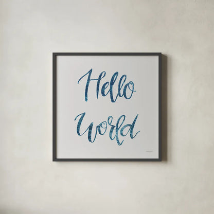 Sweet Baby Boy I Grey Sq by Jenaya Jackson. Shown in a sleek black glass frame for a contemporary gallery look. Available as an archival giclee rolled canvas, fine art paper, or poster print. SKU 37314a.