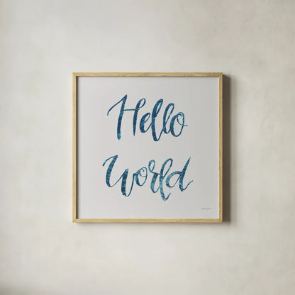 Sweet Baby Boy I Grey Sq by Jenaya Jackson. Shown in a natural wood glass frame for a timeless modern aesthetic. Available as an archival giclee rolled canvas, fine art paper, or poster print. SKU 37314a.