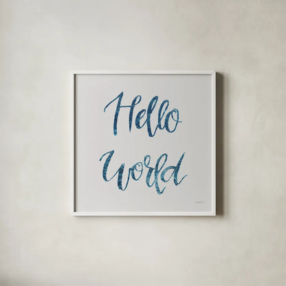 Sweet Baby Boy I Grey Sq by Jenaya Jackson. Shown in a crisp white glass frame for a clean and minimalist style. Available as an archival giclee rolled canvas, fine art paper, or poster print. SKU 37314a.
