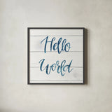 Sweet Baby Boy I White Wood Sq by Jenaya Jackson. Shown in a sleek black glass frame for a contemporary gallery look. Available as an archival giclee rolled canvas, fine art paper, or poster print. SKU 38435a.