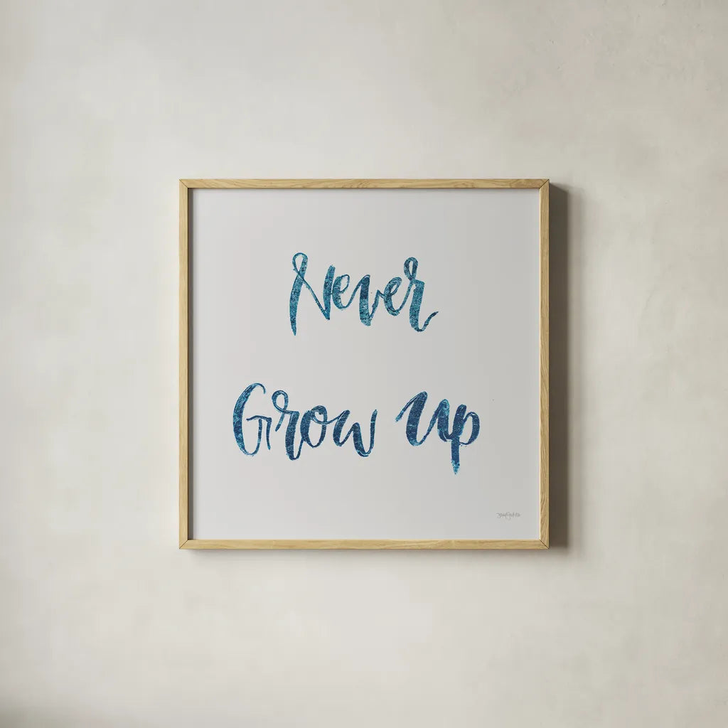 Sweet Baby Boy IV Grey Sq by Jenaya Jackson. Shown in a natural wood glass frame for a timeless modern aesthetic. Available as an archival giclee rolled canvas, fine art paper, or poster print. SKU 37315a.