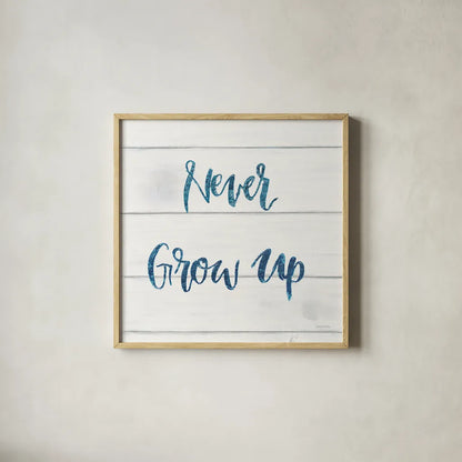 Sweet Baby Boy IV White Wood Sq by Jenaya Jackson. Shown in a natural wood glass frame for a timeless modern aesthetic. Available as an archival giclee rolled canvas, fine art paper, or poster print. SKU 38436a.