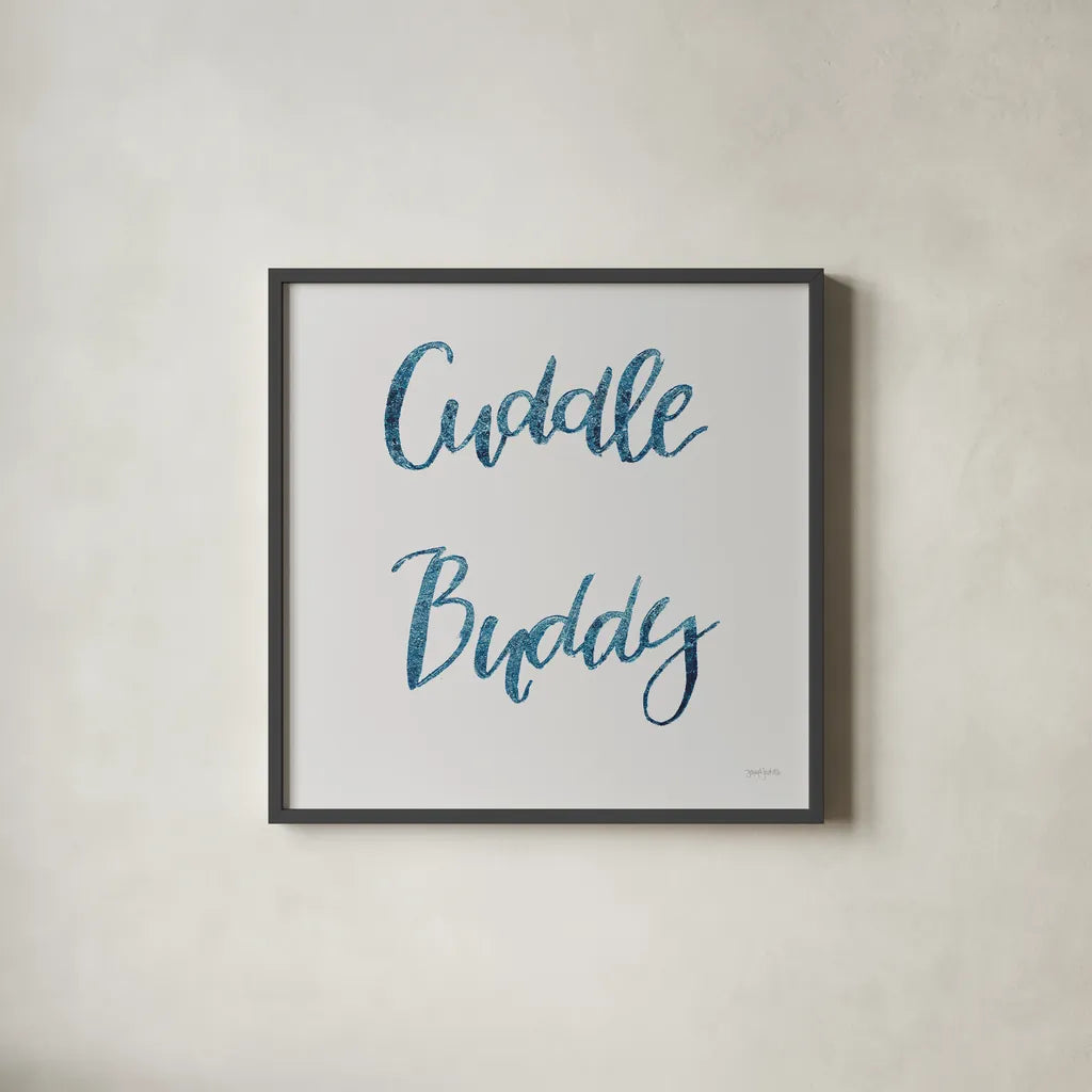 Sweet Baby Boy VI Grey Sq by Jenaya Jackson. Shown in a sleek black glass frame for a contemporary gallery look. Available as an archival giclee rolled canvas, fine art paper, or poster print. SKU 37316a.