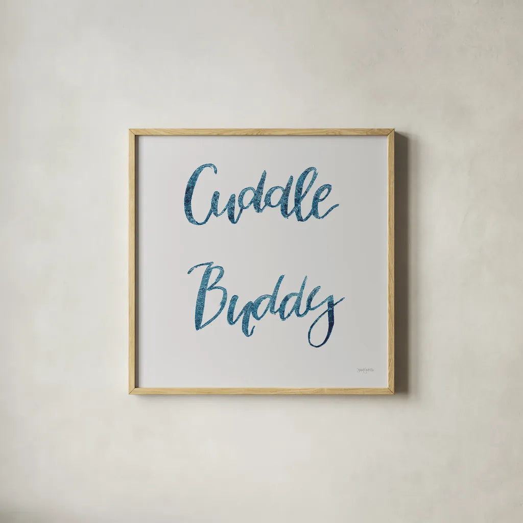 Sweet Baby Boy VI Grey Sq by Jenaya Jackson. Shown in a natural wood glass frame for a timeless modern aesthetic. Available as an archival giclee rolled canvas, fine art paper, or poster print. SKU 37316a.