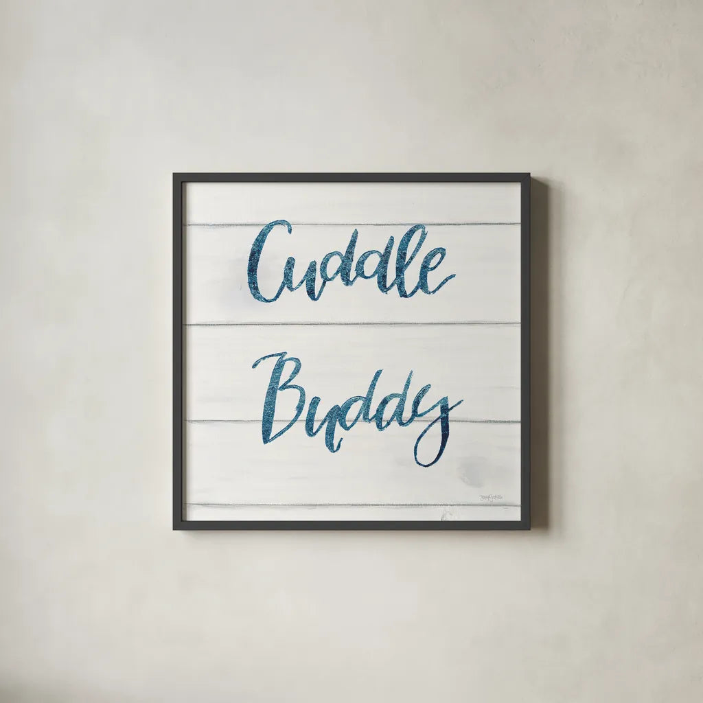 Sweet Baby Boy VI White Wood Sq by Jenaya Jackson. Shown in a sleek black glass frame for a contemporary gallery look. Available as an archival giclee rolled canvas, fine art paper, or poster print. SKU 38437a.