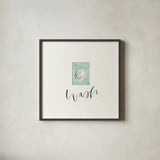 Wash Dry Fold Repeat I by Jenaya Jackson. Shown in a sleek black glass frame for a contemporary gallery look. Available as an archival giclee rolled canvas, fine art paper, or poster print. SKU 74980a.