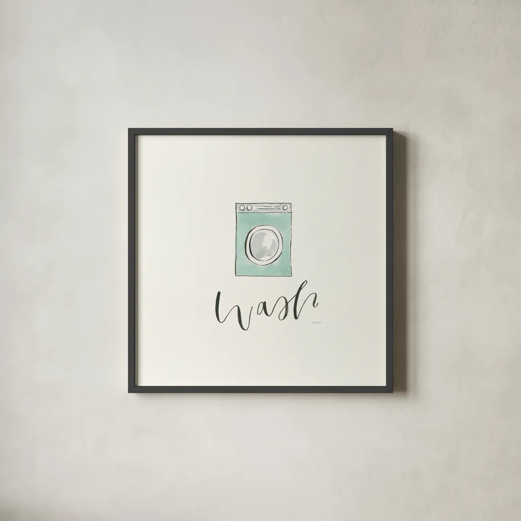 Wash Dry Fold Repeat I by Jenaya Jackson. Shown in a sleek black glass frame for a contemporary gallery look. Available as an archival giclee rolled canvas, fine art paper, or poster print. SKU 74980a.