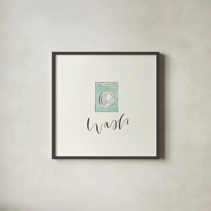 Wash Dry Fold Repeat I by Jenaya Jackson. Shown in a sleek black glass frame for a contemporary gallery look. Available as an archival giclee rolled canvas, fine art paper, or poster print. SKU 74980a.