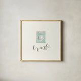 Wash Dry Fold Repeat I by Jenaya Jackson. Shown in a natural wood glass frame for a timeless modern aesthetic. Available as an archival giclee rolled canvas, fine art paper, or poster print. SKU 74980a.