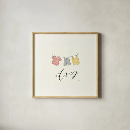 Wash Dry Fold Repeat II by Jenaya Jackson. Shown in a natural wood glass frame for a timeless modern aesthetic. Available as an archival giclee rolled canvas, fine art paper, or poster print. SKU 74981a.