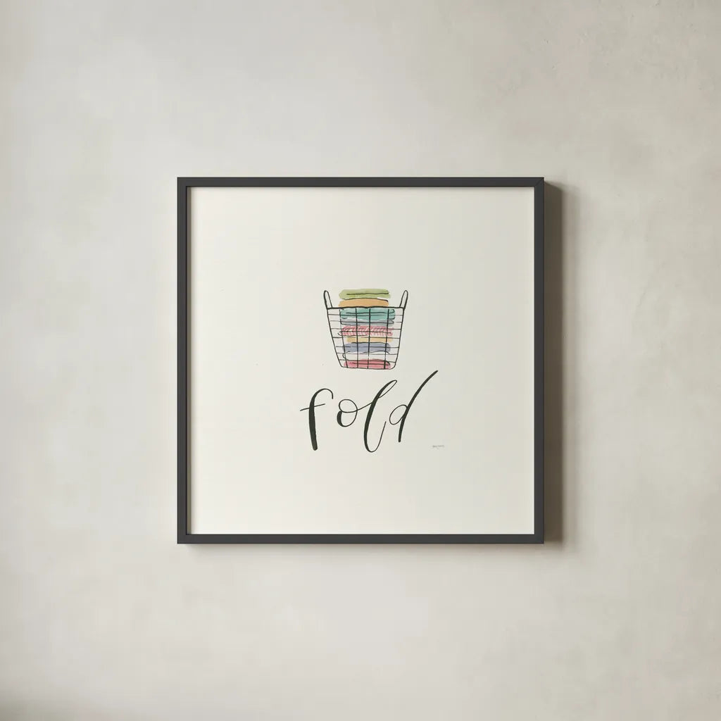 Wash Dry Fold Repeat III by Jenaya Jackson. Shown in a sleek black glass frame for a contemporary gallery look. Available as an archival giclee rolled canvas, fine art paper, or poster print. SKU 74982a.