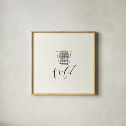 Wash Dry Fold Repeat III by Jenaya Jackson. Shown in a natural wood glass frame for a timeless modern aesthetic. Available as an archival giclee rolled canvas, fine art paper, or poster print. SKU 74982a.