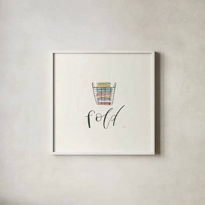 Wash Dry Fold Repeat III by Jenaya Jackson. Shown in a crisp white glass frame for a clean and minimalist style. Available as an archival giclee rolled canvas, fine art paper, or poster print. SKU 74982a.