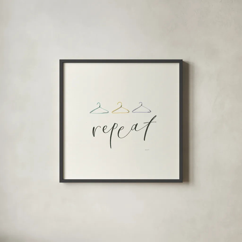 Wash Dry Fold Repeat IV by Jenaya Jackson. Shown in a sleek black glass frame for a contemporary gallery look. Available as an archival giclee rolled canvas, fine art paper, or poster print. SKU 74983a.