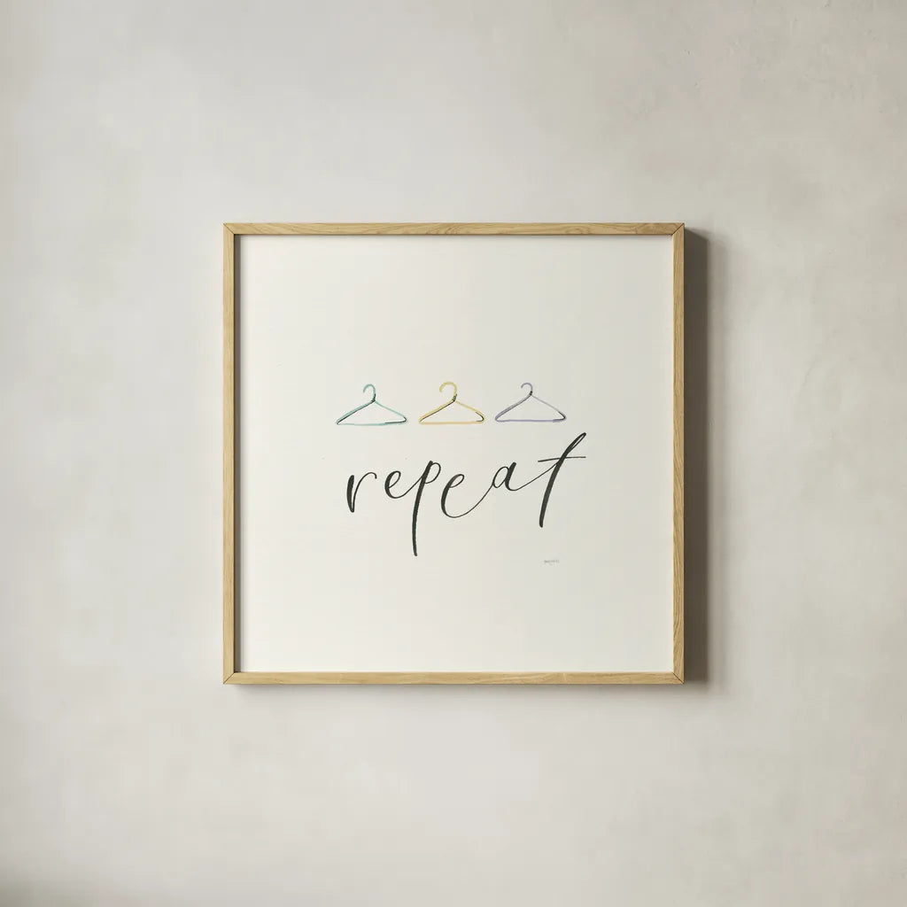 Wash Dry Fold Repeat IV by Jenaya Jackson. Shown in a natural wood glass frame for a timeless modern aesthetic. Available as an archival giclee rolled canvas, fine art paper, or poster print. SKU 74983a.