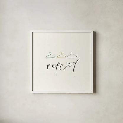 Wash Dry Fold Repeat IV by Jenaya Jackson. Shown in a crisp white glass frame for a clean and minimalist style. Available as an archival giclee rolled canvas, fine art paper, or poster print. SKU 74983a.