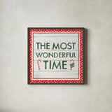 Welcome Christmas Sign IV by Jenaya Jackson. Shown in a sleek black glass frame for a contemporary gallery look. Available as an archival giclee rolled canvas, fine art paper, or poster print. SKU 36574a.
