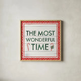 Welcome Christmas Sign IV by Jenaya Jackson. Shown in a natural wood glass frame for a timeless modern aesthetic. Available as an archival giclee rolled canvas, fine art paper, or poster print. SKU 36574a.