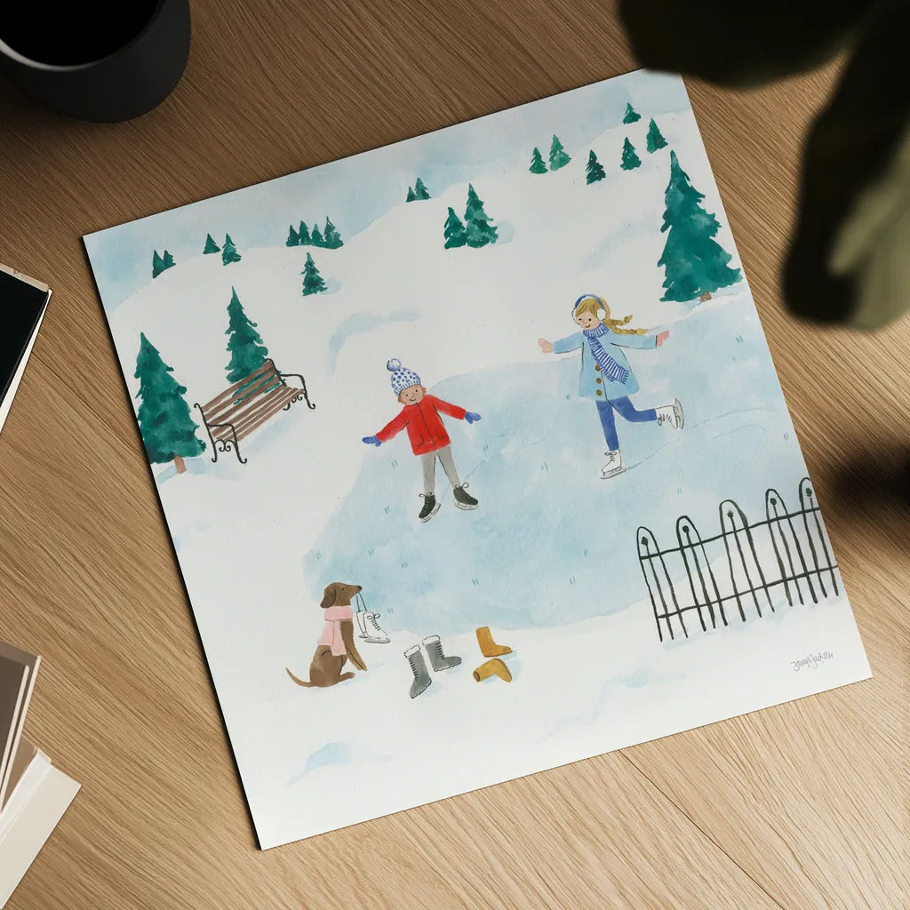 Winter Scene III by Jenaya Jackson. Shown as a detailed flat fine art print, highlighting archival giclee quality. Available as an archival giclee rolled canvas, fine art paper, or poster print. SKU 62104a.