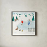 Winter Scene III by Jenaya Jackson. Shown in a sleek black glass frame for a contemporary gallery look. Available as an archival giclee rolled canvas, fine art paper, or poster print. SKU 62104a.