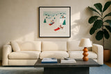 Winter Scene IV by Jenaya Jackson. Displayed in a glass frame with matte in a clean modern living room. Available as an archival giclee rolled canvas, fine art paper, or poster print. SKU 62105a.