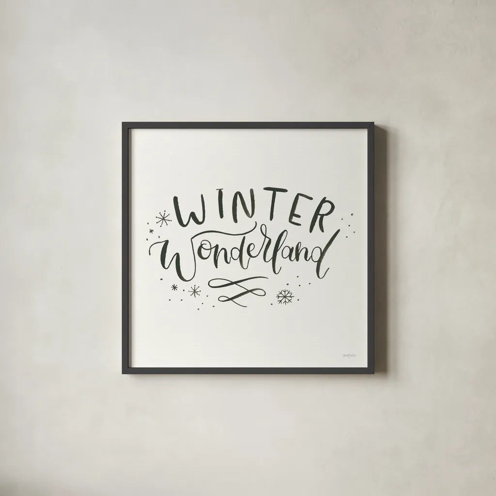 Winter Scene V by Jenaya Jackson. Shown in a sleek black glass frame for a contemporary gallery look. Available as an archival giclee rolled canvas, fine art paper, or poster print. SKU 62106a.