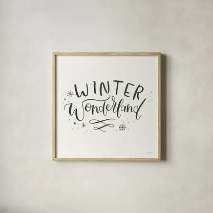 Winter Scene V by Jenaya Jackson. Shown in a natural wood glass frame for a timeless modern aesthetic. Available as an archival giclee rolled canvas, fine art paper, or poster print. SKU 62106a.