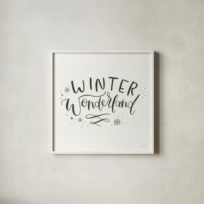 Winter Scene V by Jenaya Jackson. Shown in a crisp white glass frame for a clean and minimalist style. Available as an archival giclee rolled canvas, fine art paper, or poster print. SKU 62106a.