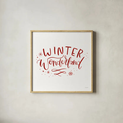 Winter Scene V by Jenaya Jackson. Shown in a natural wood glass frame for a timeless modern aesthetic. Available as an archival giclee rolled canvas, fine art paper, or poster print. SKU 64774a.