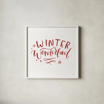 Winter Scene V by Jenaya Jackson. Shown in a crisp white glass frame for a clean and minimalist style. Available as an archival giclee rolled canvas, fine art paper, or poster print. SKU 64774a.