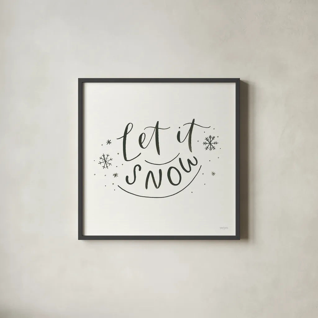 Winter Scene VI by Jenaya Jackson. Shown in a sleek black glass frame for a contemporary gallery look. Available as an archival giclee rolled canvas, fine art paper, or poster print. SKU 62107a.