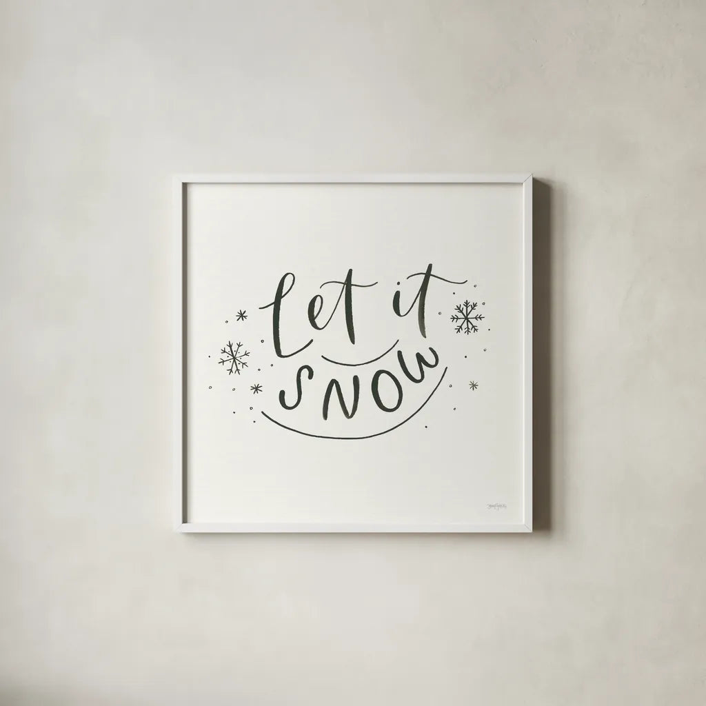 Winter Scene VI by Jenaya Jackson. Shown in a crisp white glass frame for a clean and minimalist style. Available as an archival giclee rolled canvas, fine art paper, or poster print. SKU 62107a.