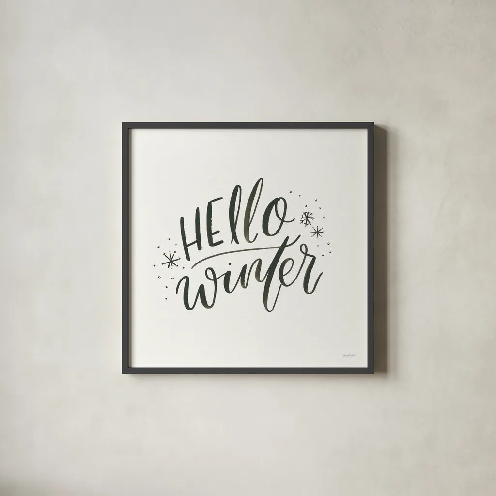 Winter Scene VII by Jenaya Jackson. Shown in a sleek black glass frame for a contemporary gallery look. Available as an archival giclee rolled canvas, fine art paper, or poster print. SKU 62108a.