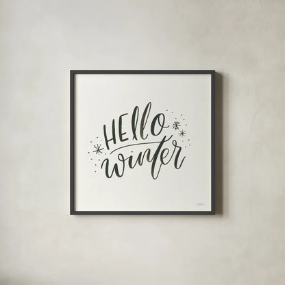 Winter Scene VII by Jenaya Jackson. Shown in a sleek black glass frame for a contemporary gallery look. Available as an archival giclee rolled canvas, fine art paper, or poster print. SKU 62108a.