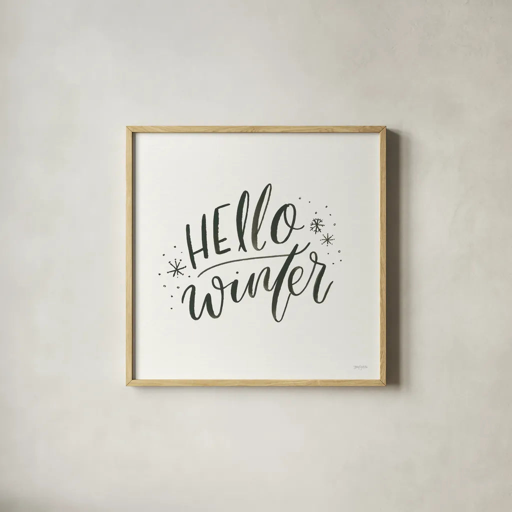 Winter Scene VII by Jenaya Jackson. Shown in a natural wood glass frame for a timeless modern aesthetic. Available as an archival giclee rolled canvas, fine art paper, or poster print. SKU 62108a.