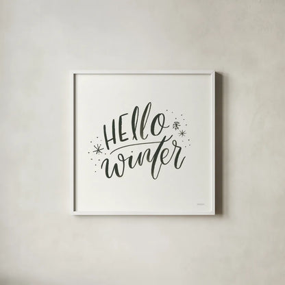 Winter Scene VII by Jenaya Jackson. Shown in a crisp white glass frame for a clean and minimalist style. Available as an archival giclee rolled canvas, fine art paper, or poster print. SKU 62108a.