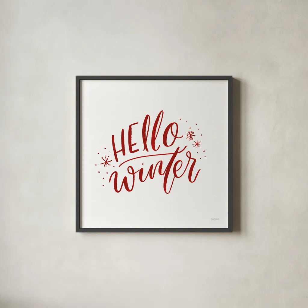 Winter Scene VII by Jenaya Jackson. Shown in a sleek black glass frame for a contemporary gallery look. Available as an archival giclee rolled canvas, fine art paper, or poster print. SKU 64776a.