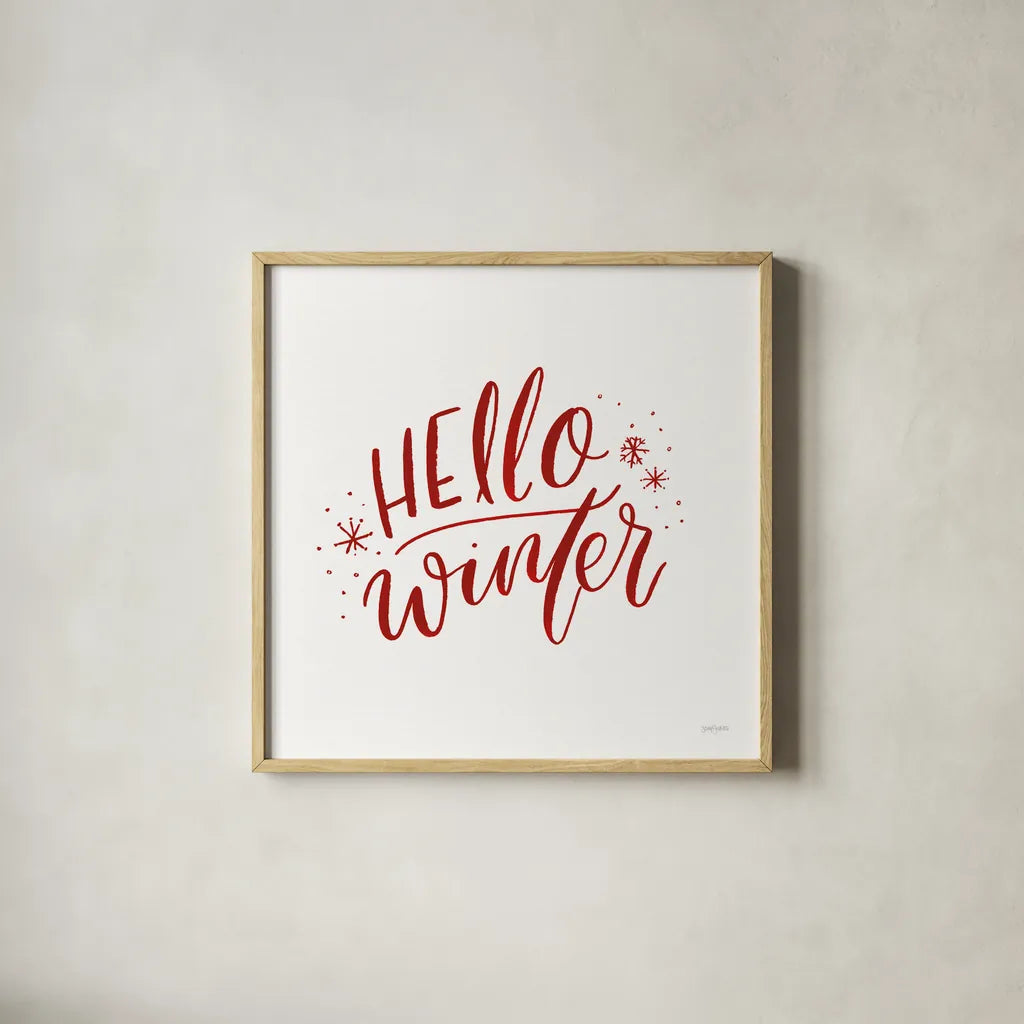 Winter Scene VII by Jenaya Jackson. Shown in a natural wood glass frame for a timeless modern aesthetic. Available as an archival giclee rolled canvas, fine art paper, or poster print. SKU 64776a.