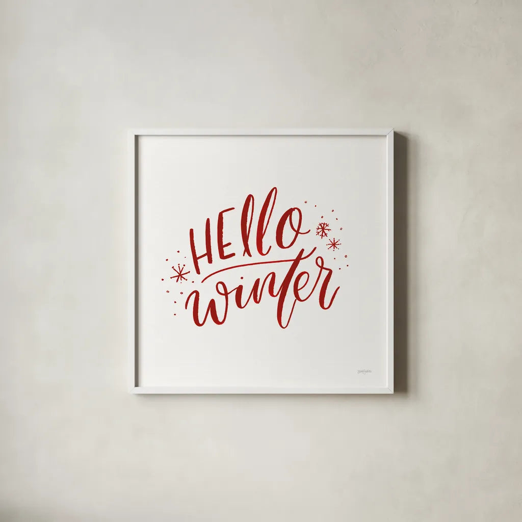 Winter Scene VII by Jenaya Jackson. Shown in a crisp white glass frame for a clean and minimalist style. Available as an archival giclee rolled canvas, fine art paper, or poster print. SKU 64776a.