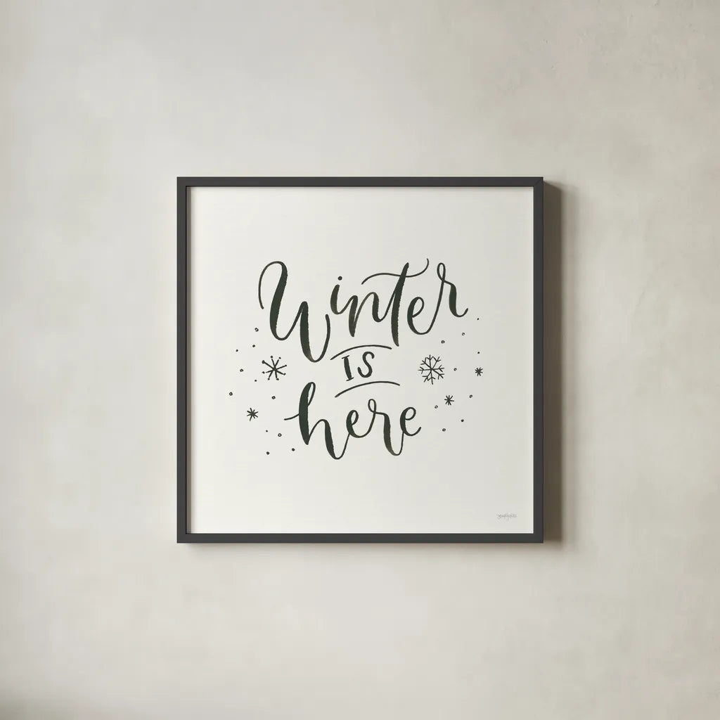 Winter Scene VIII by Jenaya Jackson. Shown in a sleek black glass frame for a contemporary gallery look. Available as an archival giclee rolled canvas, fine art paper, or poster print. SKU 62109a.