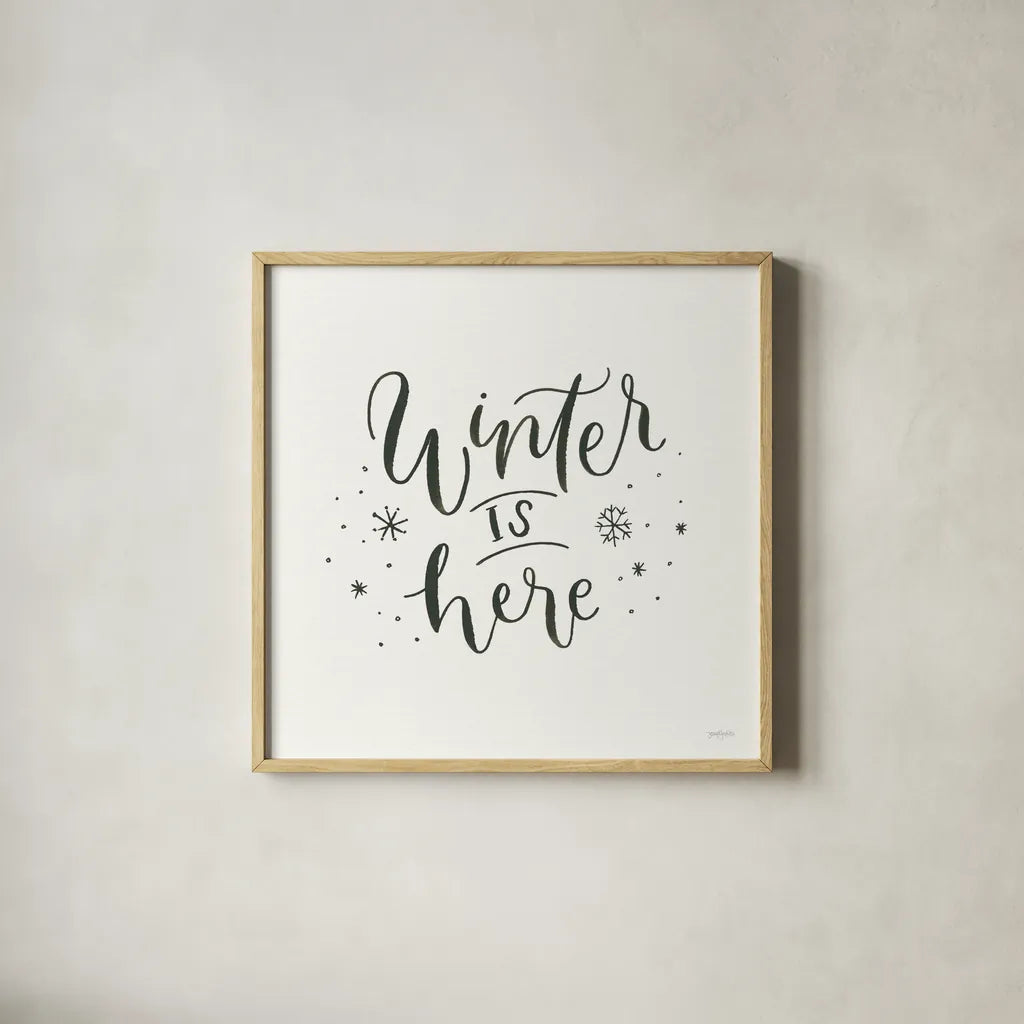 Winter Scene VIII by Jenaya Jackson. Shown in a natural wood glass frame for a timeless modern aesthetic. Available as an archival giclee rolled canvas, fine art paper, or poster print. SKU 62109a.